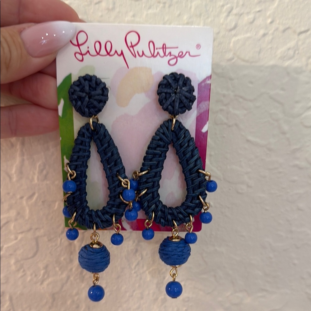 Lilly Pulitzer Blue Statement Earrings